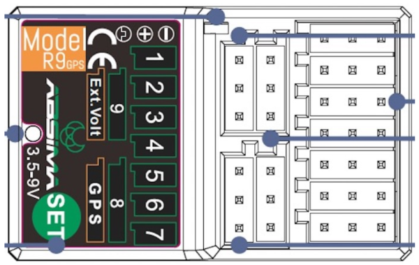 2020023 9-Kanal Empfänger "R9GPS" 2.4GHz (für CR9T)